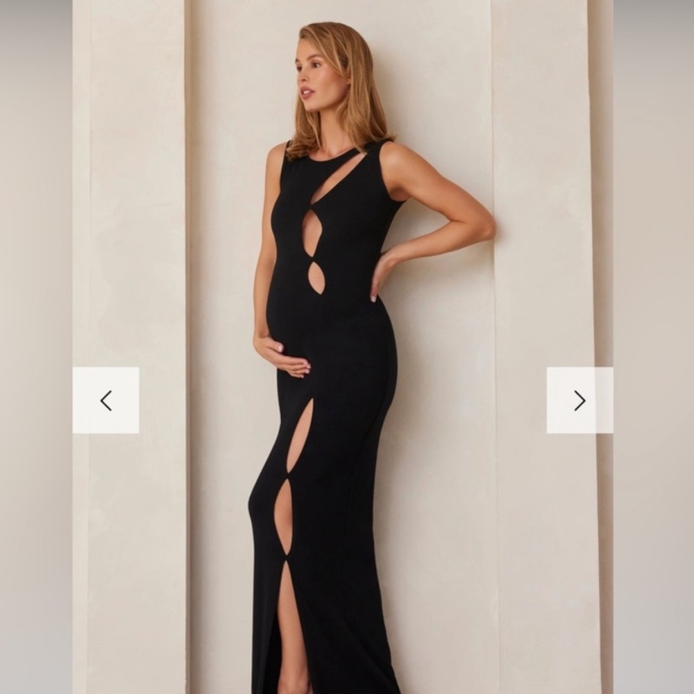Bumpsuit cutout maxi evening dress